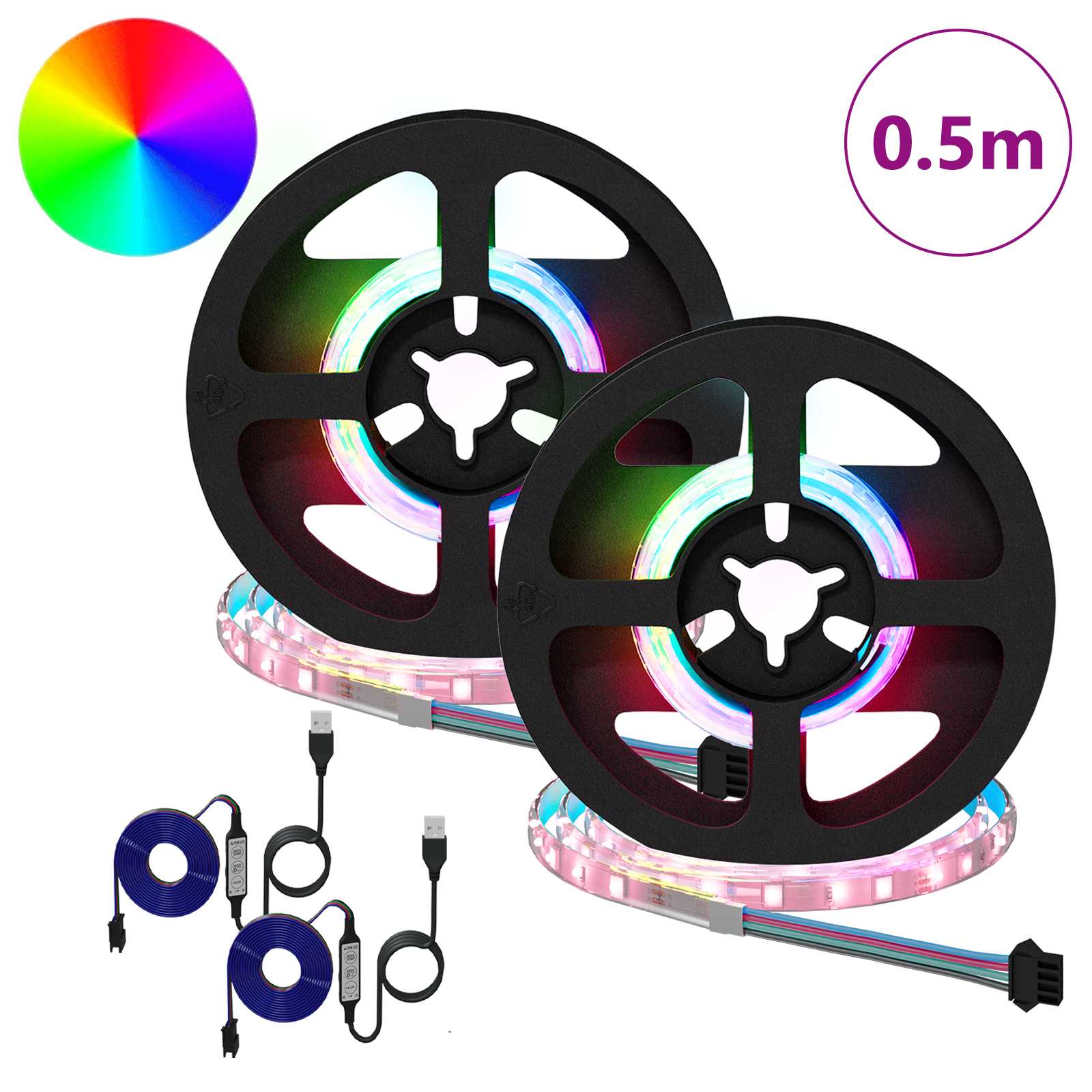LED Strip 4 pcs Black and Transparent 25 x 0.8 x 0.3 cm