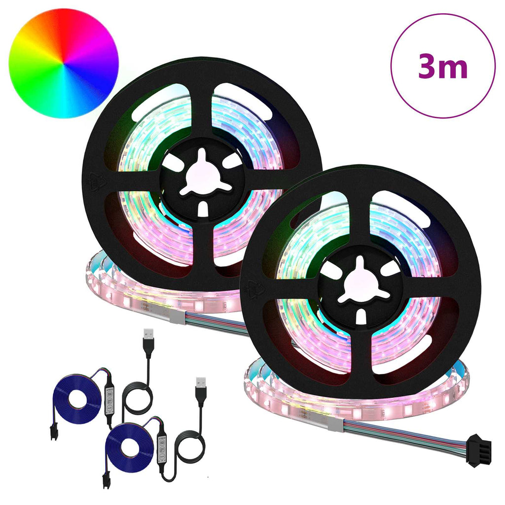 LED Strip 4 pcs Black and Transparent 75 x 0.8 x 0.3 cm