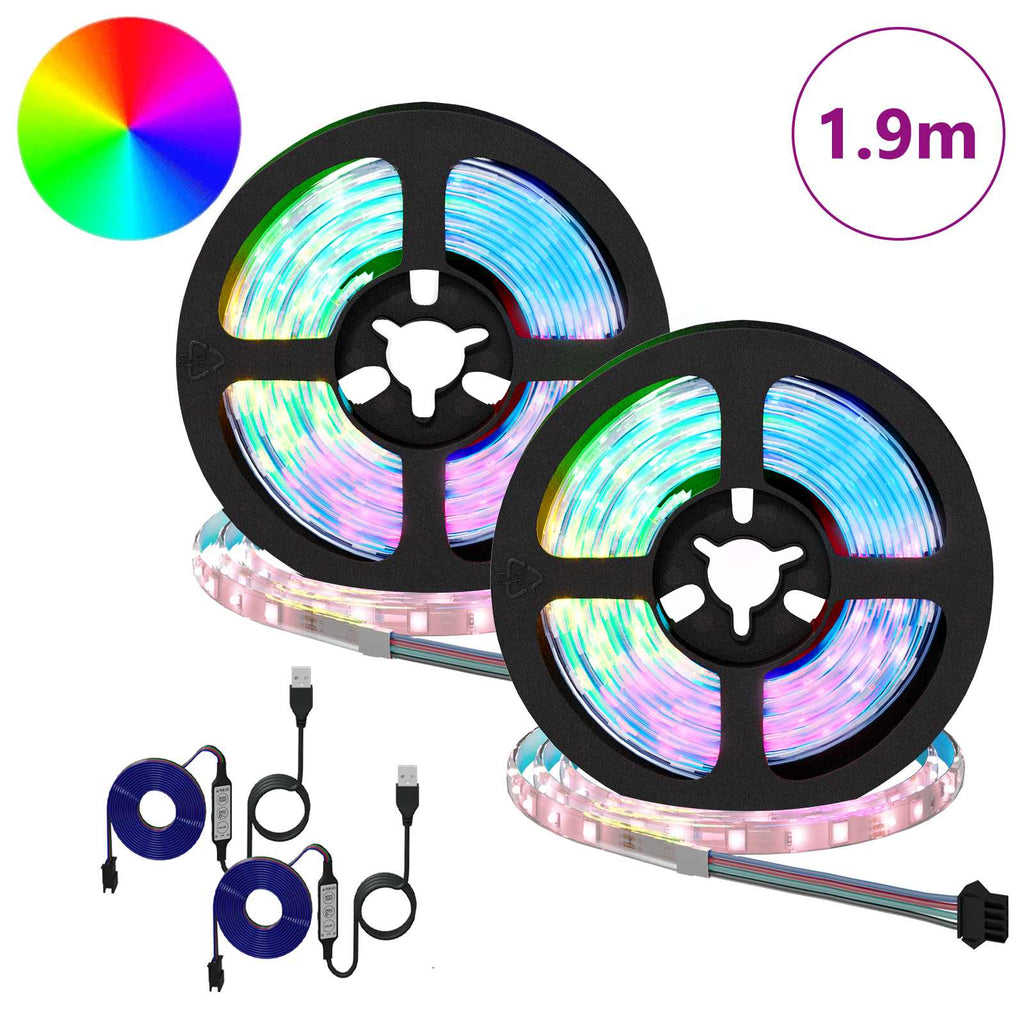 LED Strip 4 pcs Black and Transparent 95 x 0.8 x 0.3 cm