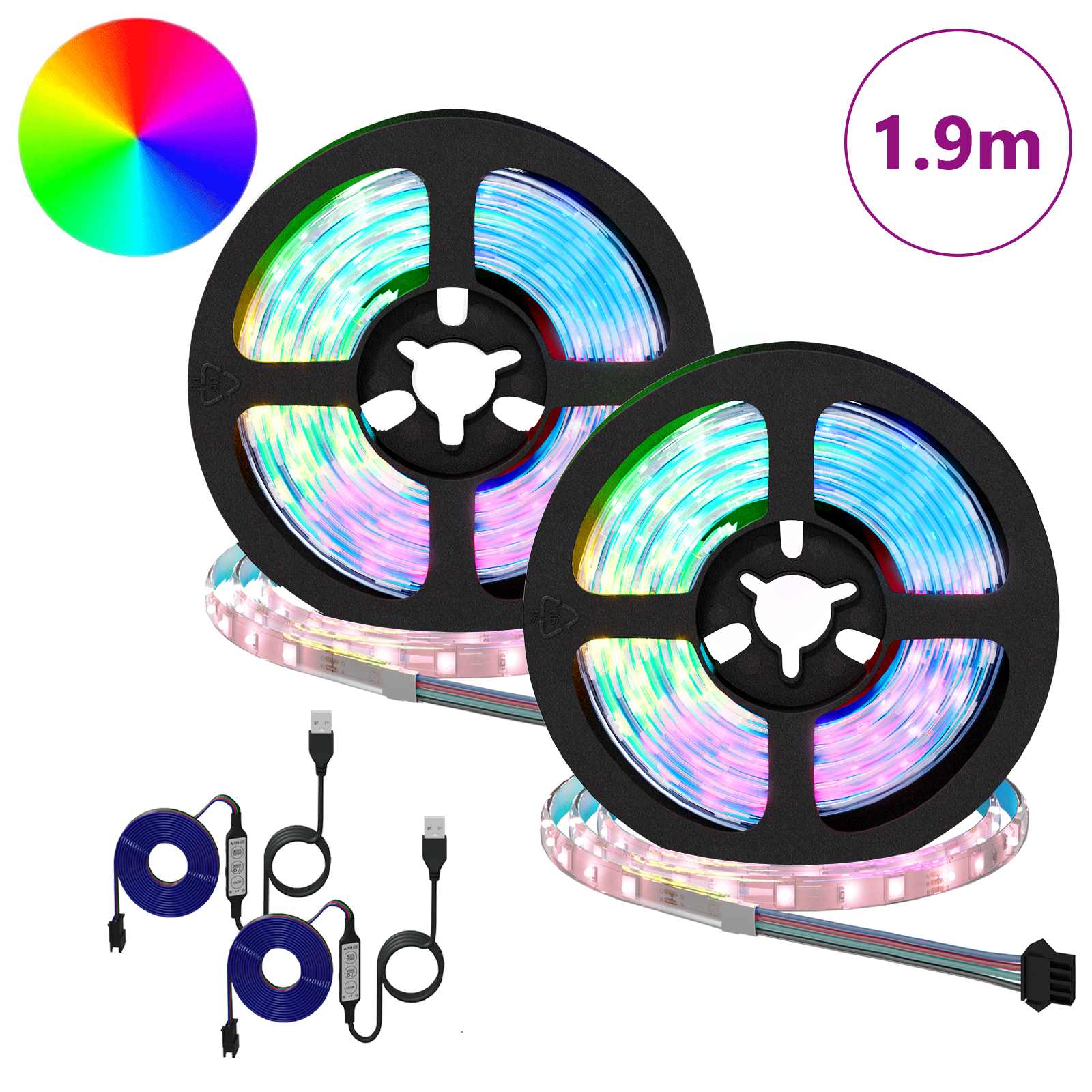 LED Strip 4 pcs Black and Transparent 95 x 0.8 x 0.3 cm