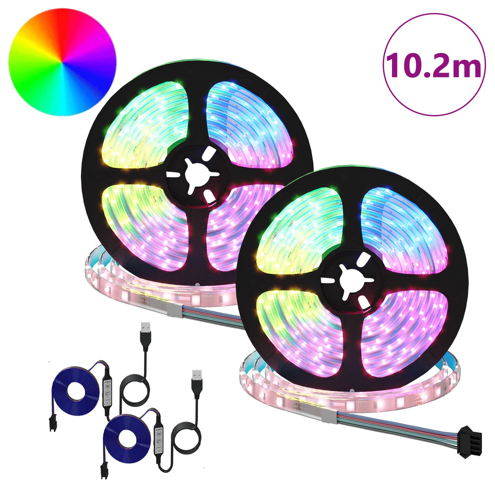 LED Strip 4 pcs Black and Transparent 510 x 0.8 x 0.3 cm