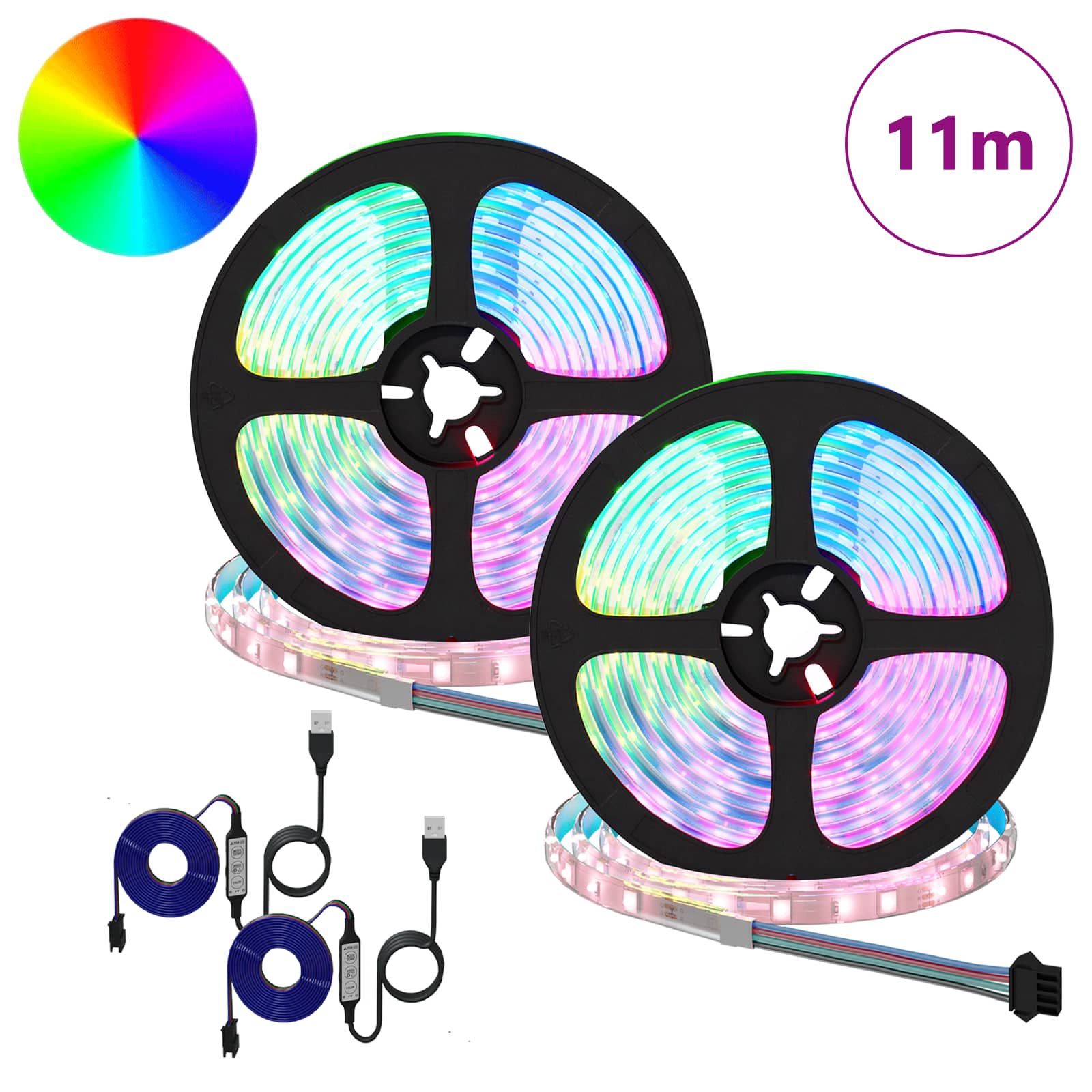 LED Strip 4 pcs Black and Transparent 550 x 0.8 x 0.3 cm