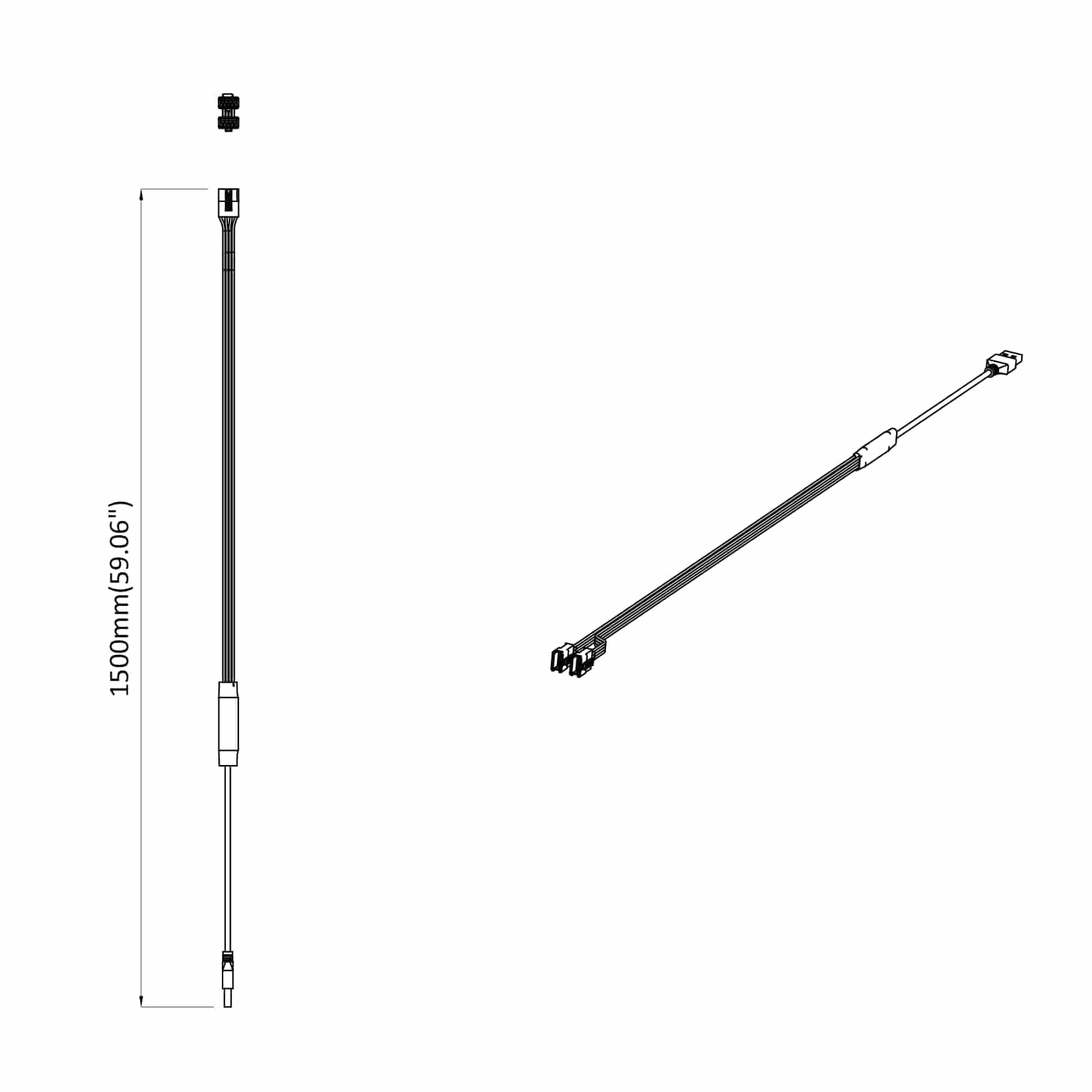 LED Strip 4 pcs Black and Multicolour 150 cm Copper and Plastic