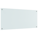 Kitchen Backsplash White 110 x 50 x 0.6 cm Tempered Glass