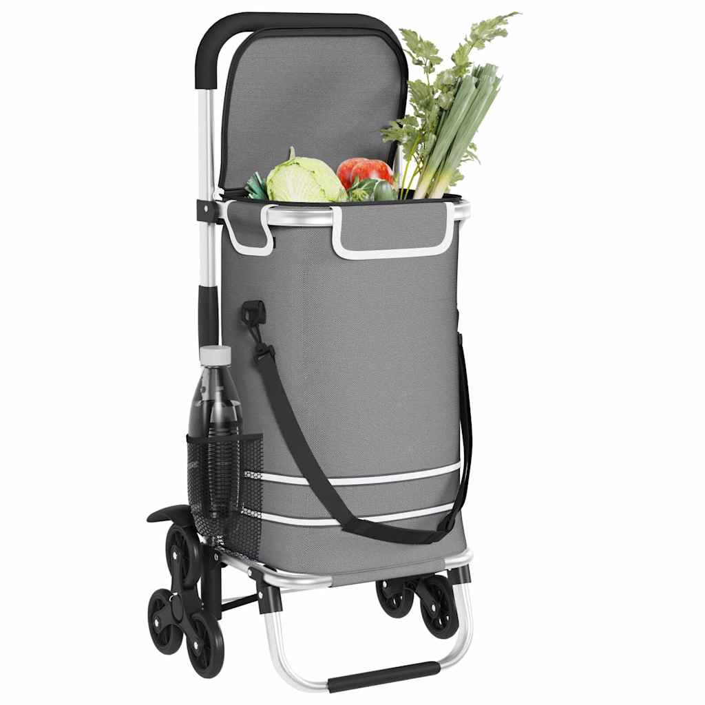 Shopping Trolley Folding Grey 47 x 39 x 100.5 cm Oxford fabric