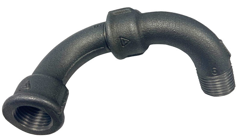 001 Malleable bocht 1/2" bi x 1/2" bu zwart